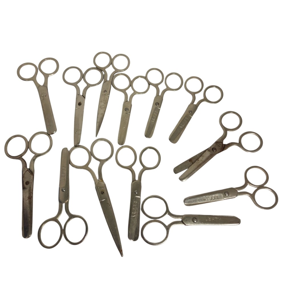 Lot of 12 Vintage Lefty Scissors Small Craft Sewing Embroidery Scissors